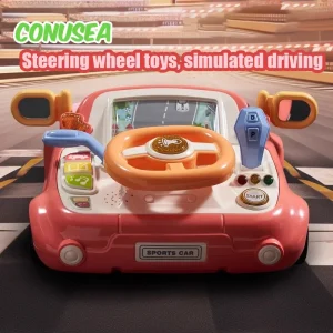 Children's Driving Toys with Light Music Steering Wheel Toy Simulation Car Seat Play Baby Interactive Educational Toy for Kids
